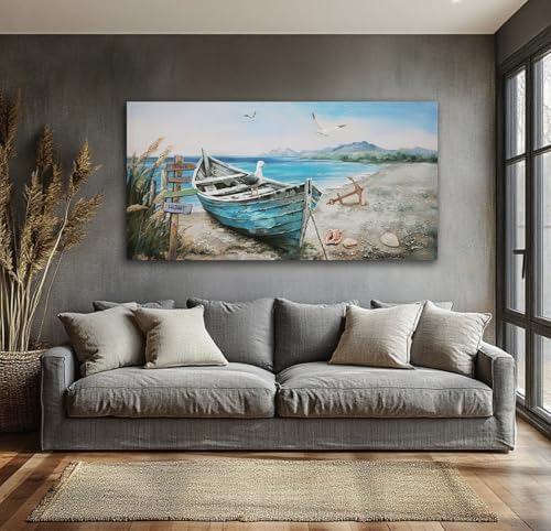 Anolyfi Nautical Wall Art Decor Coastal Artwork for Living Room 58"x29" - Image 3
