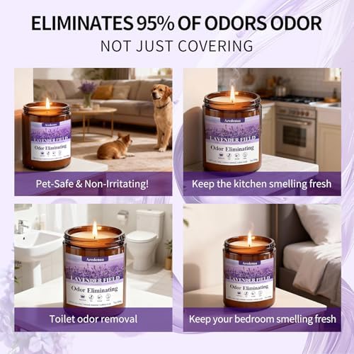 Lavender Odor Eliminating Candles, 7 oz Soy Scented Candle for Home - Image 6