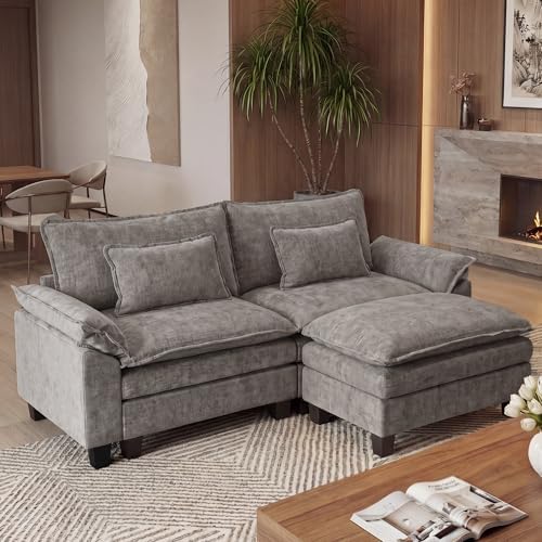 URRED Oversized Modular Sectional Sofa，Gray：87" L Shaped by URRED