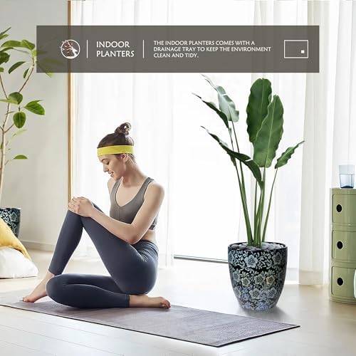 10 inch Plant Pot，Ceramic Plant pots，Ceramic Planter for Indoor Plants Outdoor,Mid-Century Modern Home Decor, Modern Flower Pot, Large Plant Pot with Drainage Hole - Image 5