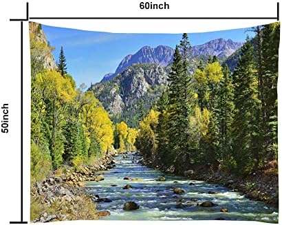 Mountain Tapestry Wall Hanging W60"xL50", Indoor/Outdoor Nature Posters - Image 6