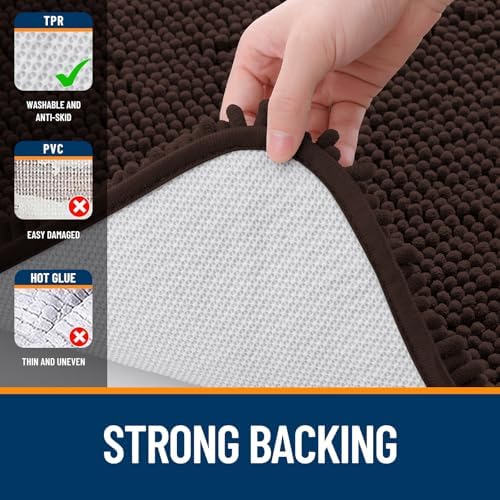 OLANLY Large Bathroom Rugs 50x30, Extra Soft Absorbent Chenille Bath Rugs - Image 6