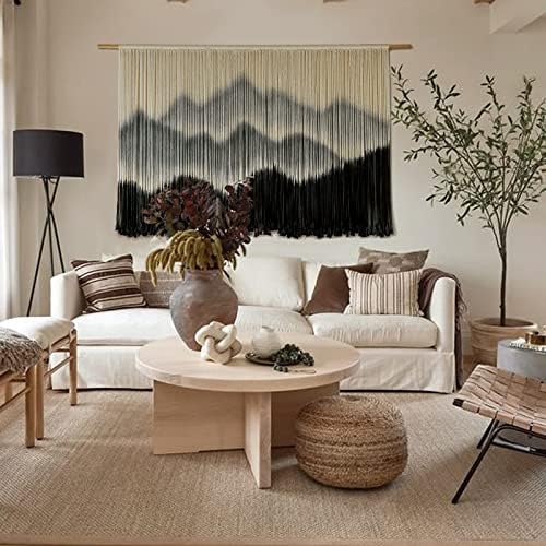 IOWER Macrame Wall Hanging Mountain Dip-Dyed Macrame Wall Decor Large Modern Fiber Art Boho Wall Decor 57" Wx35 L - Image 3