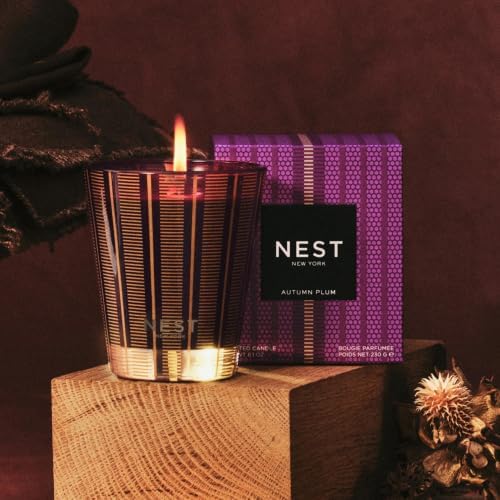 NEST New York Scented Classic Candle, Autumn Plum - 8.1 oz - Up to 60-Hour Burn Time - Reusable Glass Vessel - Image 3