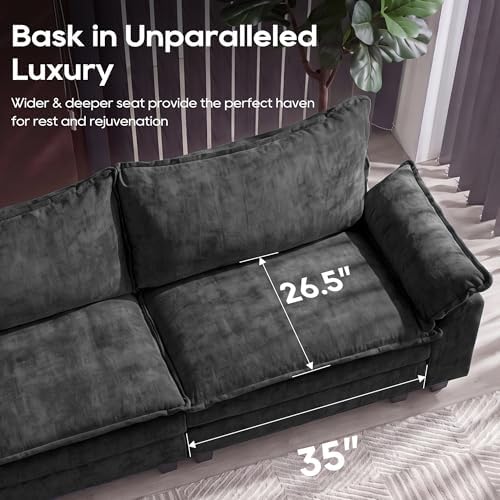 URRED Oversized Modular Sectional Sofa，Black：122" U Shaped - Image 5