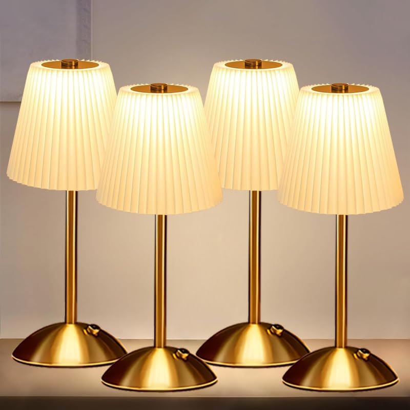 4pack Beige Cordless Rechargeable LED Table Lamp,3 Colors, Dimmable,2200mAh, Touch Control, Portable Night Light for Bedroom, Restaurant,Christmas Decorations. - Image 3