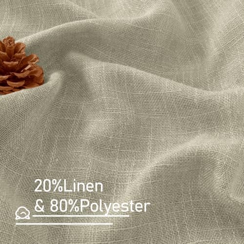 LAMIT 102 Inches Long Linen Curtains for Living Room Bedroom 2 Panels - Image 2