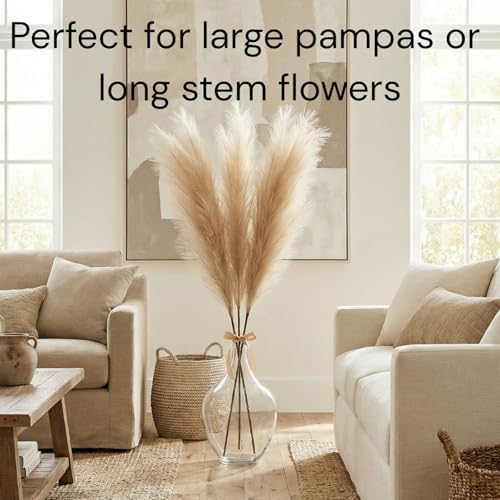 Large Clear Glass Vase for Floor, 15" Tall - Image 2