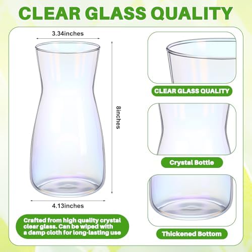 Thenshop 10 Pcs 8'' Tall Clear Glass Flower Vase for Bouquet, Neon Clear - Image 2