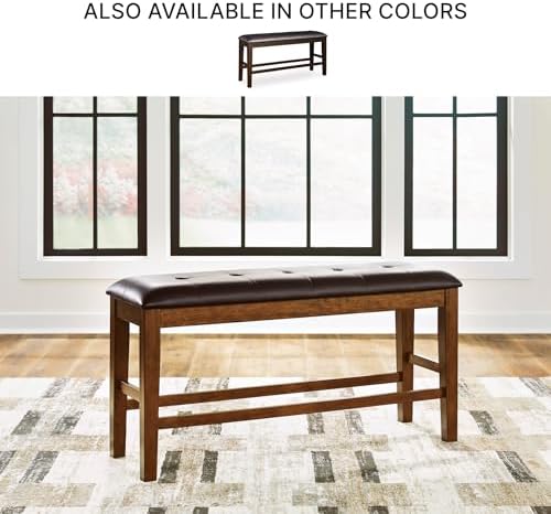 Signature Design by Ashley Upholstered Counter Height Dining Bench, Brown - Image 5