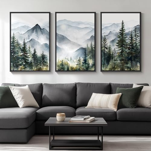 Large Framed Landscape Wall Art for Living Room, Mountain Print, 24x36 Inch - Image 2