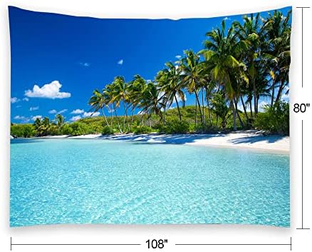 Large Tapestry Wall Hanging W108"xL80", Ocean Forest Backdrop Nature Poster - Image 4