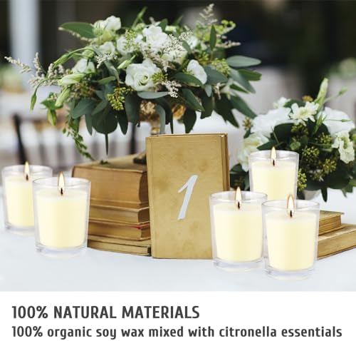 Set of 20 x 2.0 oz Votive Citronella Candles in Glass Cup Decorative Candle Yellow Citronella Tea Lights Indoor Outdoor Patio Scented Candles Bulk… - Image 5