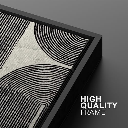 SIGNWIN Framed Wall Art Print Set Black and White Geometric Line Abstract Photography Modern Art Rustic Relax/Calm Multicolor for Living Room, Bedroom, Office - 24"" x36 x2 BLACK - Image 5