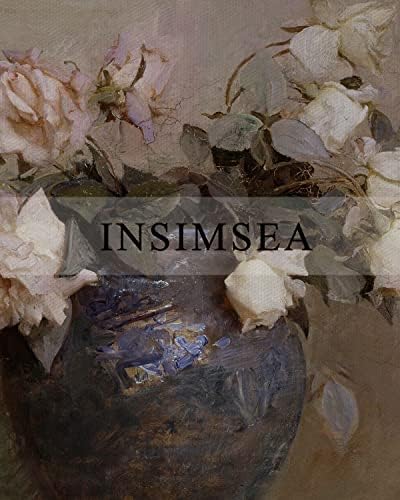 InSimSea Framed Canvas Wall Art Vintage Decor, Room Decor Large Artwork for Roses Floral Paintings Framed Wall Art Prints for Office Kitchen Bathroom Decorations, 16"x24" - Image 3