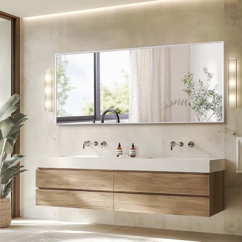 Full Length Floor Mirror 70"x24", Large Standing Body Mirror, Silver - Image 4