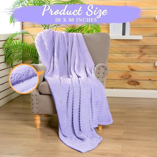 Buryeah 24 Pcs Flannel Blankets Bulk,Fall Outdoor Wedding, Light Purple - Image 2