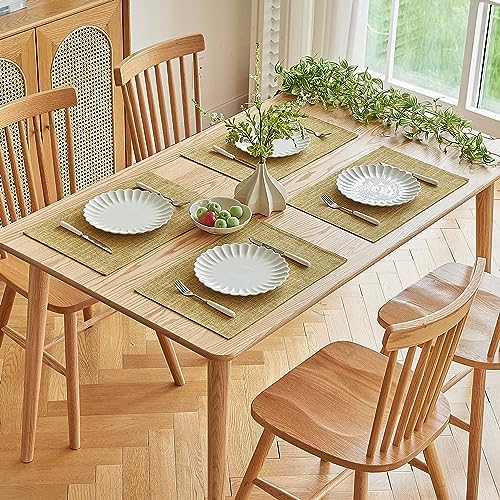 Softalker Faux Linen Cloth Placemats Set of 4-12 x 18 Inch, Khaki - Image 7