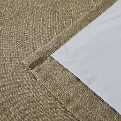 Vision Home Brown Pinch Pleated Full Blackout Curtains Linen Blended Room Darkening Window Curtains 120 inch for Living Room Bedroom Thermal Insulated Pinch Pleat Drapes with Hooks 10ft 40" Wx120 Lx2 - Image 6