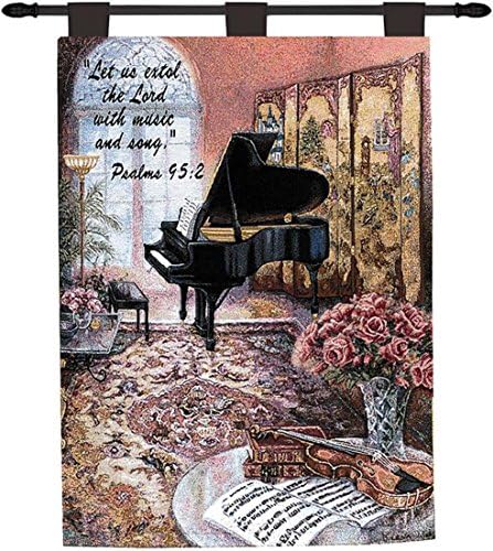 Manual Inspirational Collection 26 X 36-Inch Wall Hanging and Finial Rod, Music Room with Verse by Lena Liu, by Manual+Woodworker
