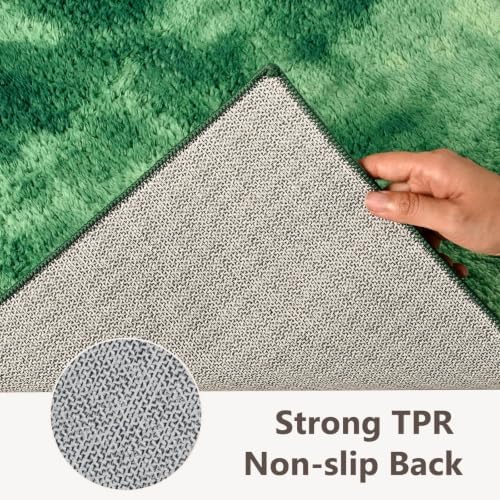 2x6 Tie-dye Green Runner Rug Washable Non-Slip for Kitchen Hallway Bathroom - Image 5