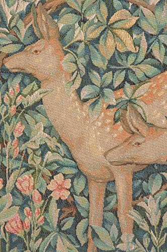 William Morris Pheasant and Doe Tapestry Wall Hanging 18 x 32 in - Image 3