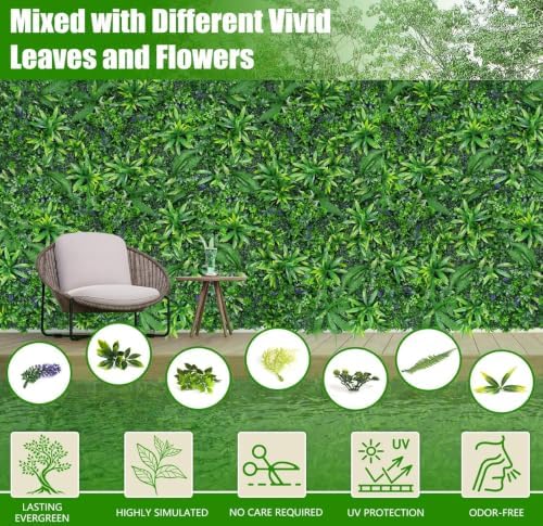 Grass Wall Panels, 60"x140"(58 sqft) Hedge Boxwood Roll Backdrop with UV-Resistant, Fake Greenery Plant Decor for Outdoor Indoor Patio Garden Backyard - Image 3