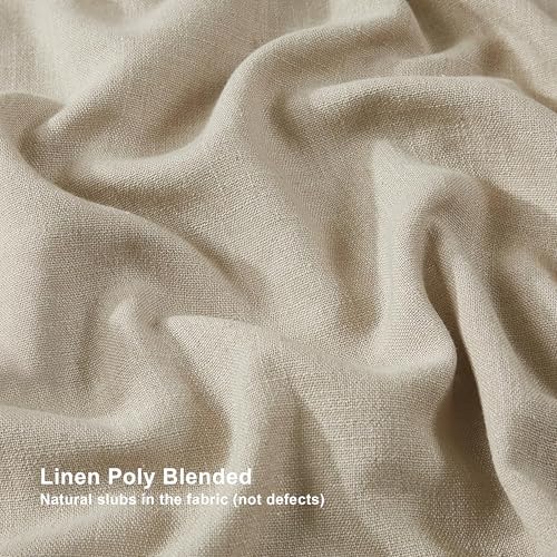 Vision Home Sand Pinch Pleated Full Blackout Curtains Linen Blended Room Darkening Window Curtains 112 inch for Living Room Bedroom Thermal Insulated Pinch Pleat Drapes with Hooks 60" Wx112 Lx1 - Image 6