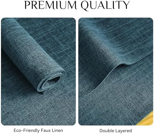 Softalker Faux Linen Cloth Placemats Set of 8-12 x 18 Inch, Teal - Image 4