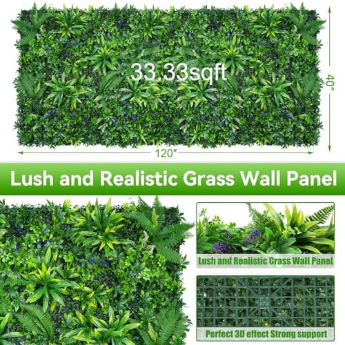 Grass Wall Panels 40"x120"(33.33 SQFT)UV-Anti Hedge Boxwood Roll - Image 2