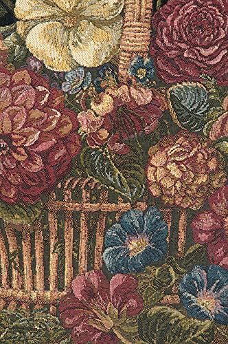 Decorative Flower Basket with Chenille Floral Tapestry Wall Hanging 26 x 40 - Image 2