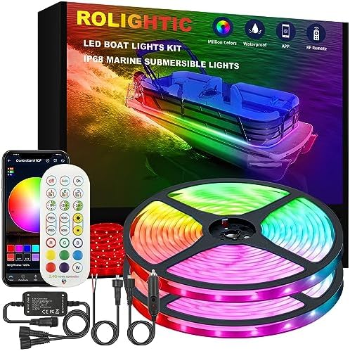 Marine Submersible Boat LED Strip Lights, 50FT IP68 Waterproof by ROLiGHTiC