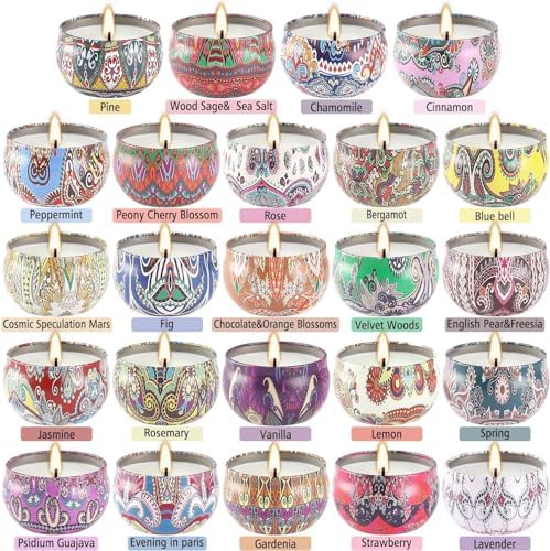 YOROXRG 24Pack Scented Candles,Soy Wax Jar Candles,Aromatherapy Candles for Home 2.5 OZ Scented Candles for Mom for Christmas Candles, Birthday, Thanksgiving, Mother's Day,Valentine'sDay - Image 2