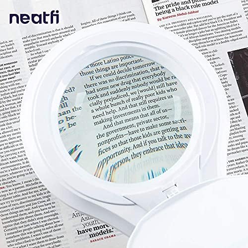 Neatfi LED Magnifying Lamp 1,200 Lumens with Clamp – 5” 5-Diopter Glass Lens, Dimmable Task Light | Adjustable Arm | Reading, Sewing & Crafting (White, 5-Diopter) - Image 6