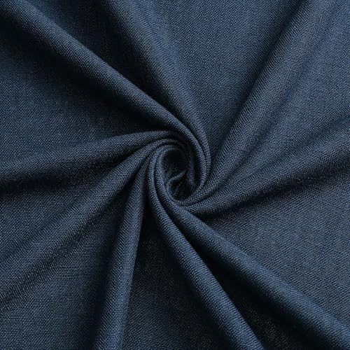 Vision Home Navy Blue Pinch Pleated Full Blackout Curtains Linen Blended Room Darkening Curtain Panels 112 inch for Living Room Bedroom Thermal Insulated Pinch Pleat Drapes with Hooks 40" Wx112 Lx2 - Image 5
