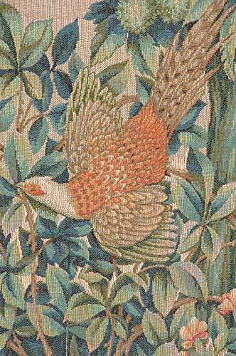 William Morris Pheasant and Doe Tapestry Wall Hanging 18 x 32 in - Image 2