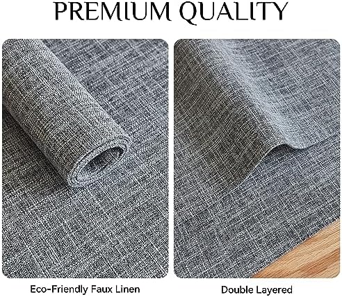 Softalker Faux Linen Cloth Placemats Set of 4-12 x 18 Inch, Light Grey - Image 4