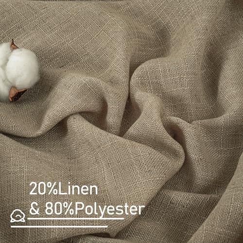 LAMIT Taupe Linen Curtains for Living Room Bedroom 84 inch Length 2 Panels - Image 2
