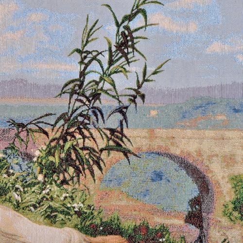 AureoMadis Neoclassical Woven Tapestry Wall Hanging | Henryk Siemiradzki An Idyll Art, Jacquard Woven Vintage Wall Decor with TC Backing, Classical Roman/Greek Tapestries Dual Rod Pocket 41.5"x28.5" (Classical: Two Women on a Stone Wall) - Image 7