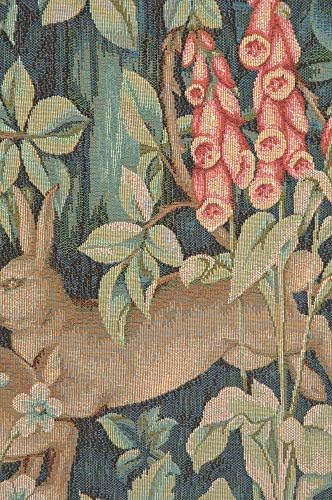 William Morris Hare and Pheasant Tapestry Wall Hanging 29 x 50 in - Image 3