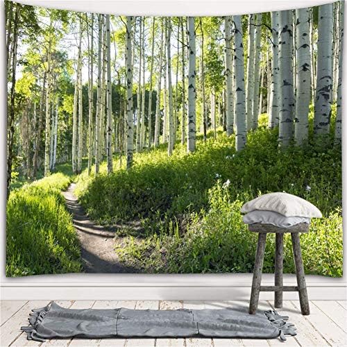 Forest Trail Wall Hanging Tapestry W80"xL60", Nature Tree Landscape Decor - Image 2