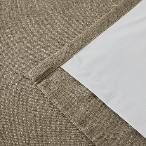 Vision Home Brown Pinch Pleated Full Blackout Curtains Linen Blended Room Darkening Window Curtains 84 inch for Living Room Bedroom Thermal Insulated Pinch Pleat Drapes with Hooks 2 Panel 40" Wx84 L - Image 6