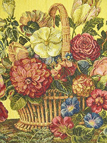 Decorative Flower Basket with Chenille Tapestry Wall Hanging 24 x 42 in - Image 2