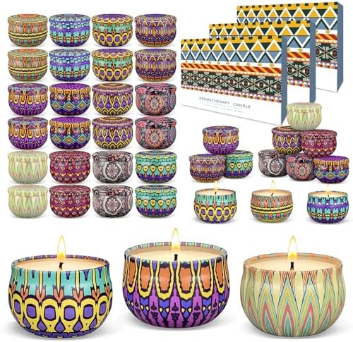Scented Candles Gift Set,48 Pack Candles for Home Scented, 1200 Hour Long Lasting Soy Wax Aromatherapy Candle Set, Birthday Gifts for Women with Gift Box by Weimingte
