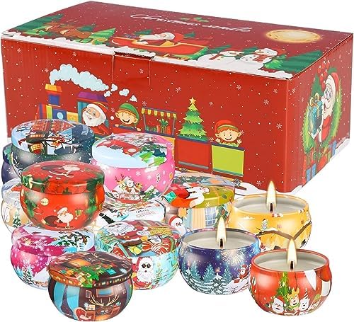 YOROXRG 16 Pack Christmas Scented Candles Gift Set 2.5oz Strong Fragrance jar Candles Natural Soy Wax Candles Portable Travel Tin Jar Candles Gifts for Home Scented Decoration Birthday Valentine'sDay - Image 5