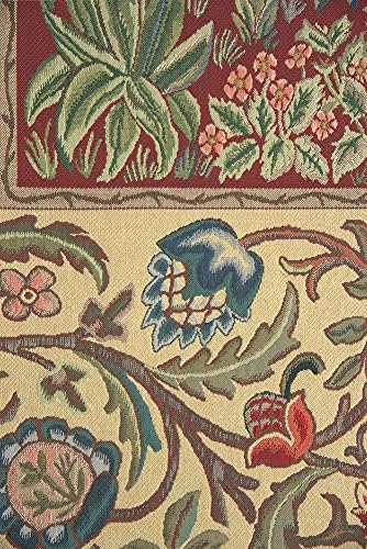 William Morris Tree of Life Red Tapestry Wall Hanging 44 x 33 in - Image 3