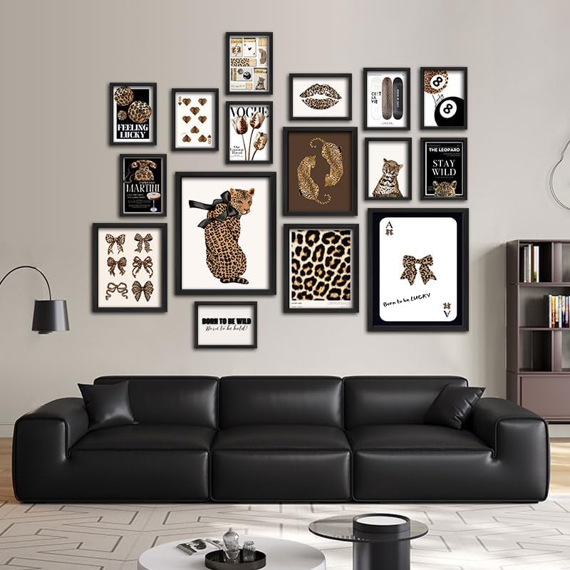 ANERZA 16 PCS Stockholm Style Room Decor, Cheetah Print Leopard Gallery Wall Art Prints Set for Bedroom, Preppy Posters for Living Room Aesthetic, Trendy Collage Kit Pictures, Funky Dorm Home Decor - Image 6