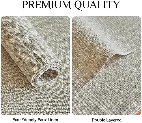 Softalker Faux Linen Cloth Placemats Set of 12-12 x 18 Inch, Cream - Image 4