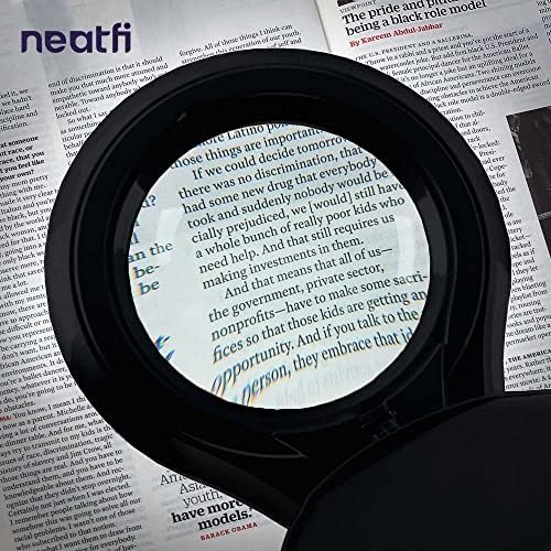 Neatfi LED Magnifying Lamp 1,200 Lumens with Clamp – 5” 8-Diopter Glass Lens, Dimmable Task Light | Adjustable Arm | Reading, Sewing & Crafting (Black, 8-Diopter) - Image 5