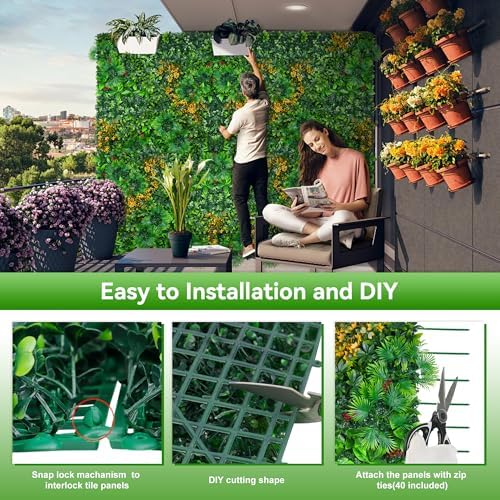 Artificial Grass Wall Panels, 20"x20" 8pcs Greenery Backdrop - Image 5